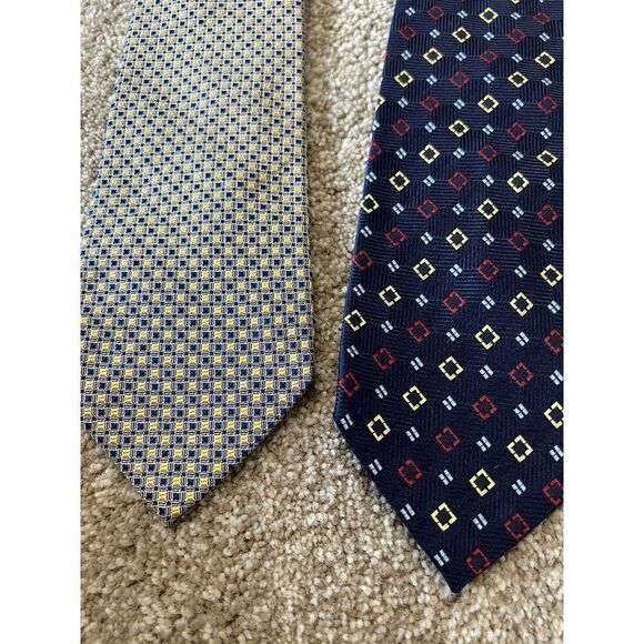 Equestrian Firenze Lot Of 2 Men's Necktie Silk Made In Italy - Picture 3 of 8